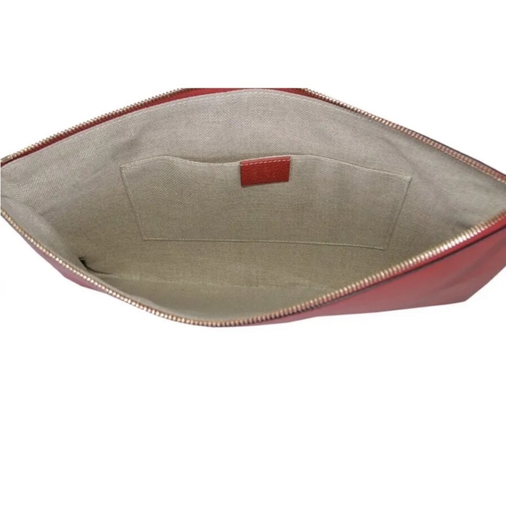 GUCCI Large Red Leather Bamboo Tassel Clutch/Pouch! NWT - Picture 8 of 8